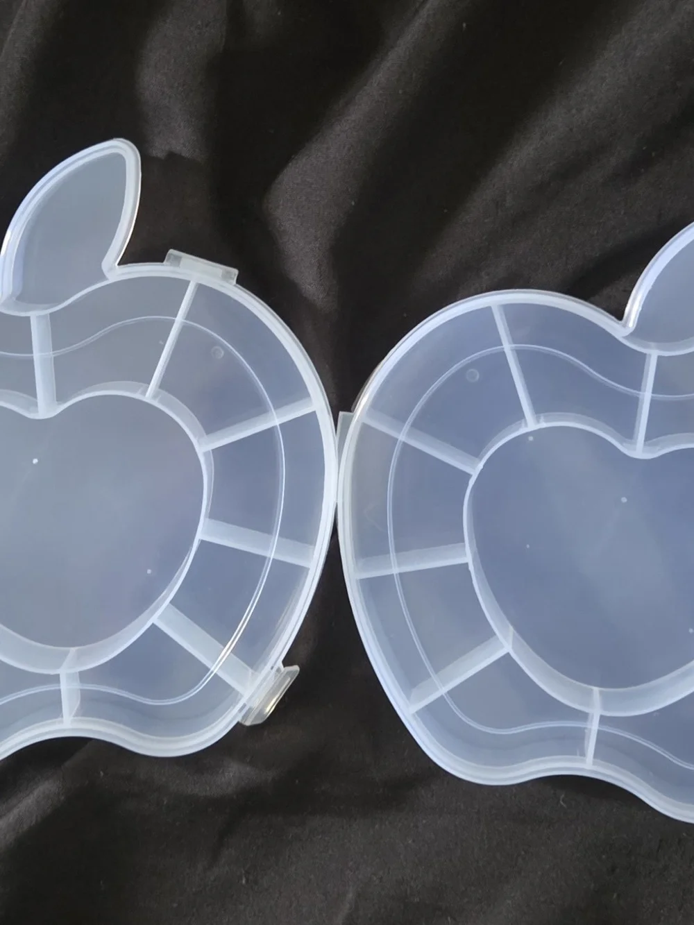 Clear Apple-Shaped Plastic Storage Organizer - White